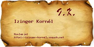 Izinger Kornél névjegykártya