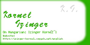 kornel izinger business card